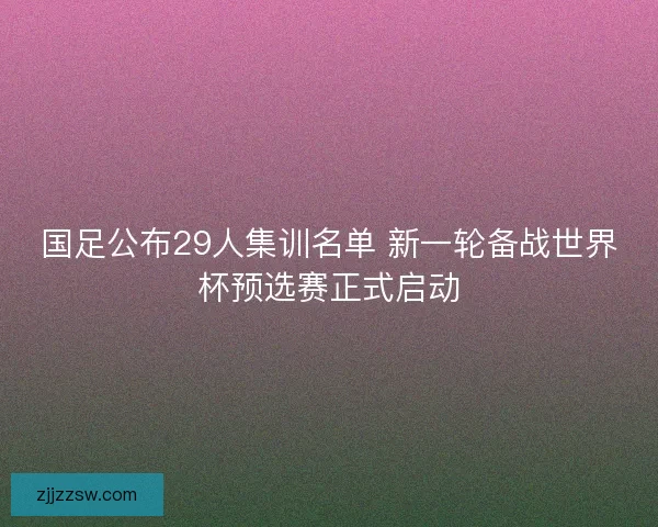 国足公布29人集训名单 新一轮备战世界杯预选赛正式启动