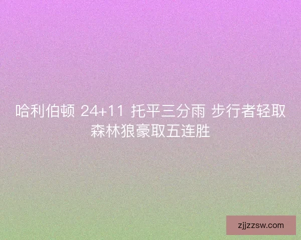 哈利伯顿 24+11 托平三分雨 步行者轻取森林狼豪取五连胜