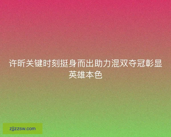 许昕关键时刻挺身而出助力混双夺冠彰显英雄本色